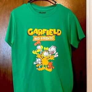 Green Garfield and Friends Graphic Tee